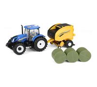 ERTL 1/32 Nuovo Holland T6.175 Trattore 561 Roll-Belt Pressa per Balle & 3 61029