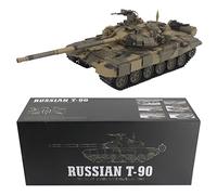 ERTY Carro Armato Telecomandato Russo T90 1:16 2.4G RC Con Funzione di Tiro di Fumo, Luce Sonora, Modellismo Militare, Giocattolo 65 x 23,5 x 18 cm