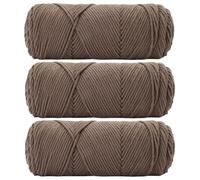 Eruceky 3 volumi Gomitoli Cotone per Maglieria e Uncinetto, Marrone Scuro Cotone per Uncinetto, Adatto per Lavorare a Maglia,aglioni, Sciarpe, Cappelli, ecc, Sono Buoni Regali in Inverno