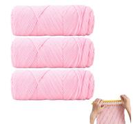 Eruceky 3 volumi Gomitoli Cotone per Maglieria e Uncinetto, Rosa Chiaro Cotone per Uncinetto, Adatto per Lavorare a Maglia,aglioni, Sciarpe, Cappelli, ecc, Sono Buoni Regali in Inverno