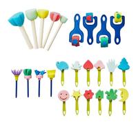 Eruceky 30 Pezzi set di Pennelli, Pittura Paint Spugne, Set di Accessori per L'arte, Lavabile, Strumenti per Il Disegno Fai Da Te