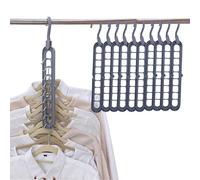 Eruceky10 Pezzi Grucce Pieghevoli Magiche, Grucce Appendiabiti 9 in 1, per la Conservazione e L'asciugatura Degli Indumenti(Grigio)