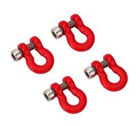 ERUEUBGRM 4 Pezzi 7 * 10mm Gancio Traino con Anello A D per Paraurti per Auto Cingolata RC 1/24 per Parti Auto per Axial SCX24 Copertura Gancio Traino Auto(4 Pezzi Rossi)