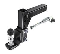 ERUEUBGRM Supporto Gancio Traino Regolabile A 4 Livelli da 10 Pollici per Ricevitore da 2 Pollici con Sfera da 50 Mm/2 Pollici Copertura Gancio Traino Auto(Set with 50mm Ball)