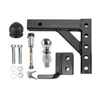 ERUEUBGRM Supporto Gancio Traino Regolabile A 4 Livelli da 10 Pollici per Ricevitore da 2 Pollici con Sfera da 50 Mm/2 Pollici Copertura Gancio Traino Auto(Set with 2Inch Ball)