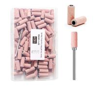 ERUIKA 100 punte per trapano per unghie, piccole fasce abrasive con punta per mandrino da 3,1 mm, 180 strisce abrasive a grana fine, per unghie acriliche e gel, per rimozione di manicure e pedicure