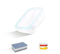 ERUIV-Contenitore Vetro Con Coperchio-2 pezzi(2 contenitori e 2 coperchi,640 ml ciascuno,In omaggio regalo 1 spugna per la pulizia) Senza BPA impilabile Frigoverre Contenitori In Vetro Per Alimenti