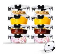 ERUIV Frigoverre Contenitori Vetro [8 Pezzi], Per Alimenti Riutilizzabili, Senza BPA, Ermetici, A Prova di Perdite, 400ML