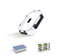 ERUIV Frigoverre Contenitori Vetro - Impilabili Contenitori Per Alimenti Vetro - Senza BPA Contenitori Ermetici Per Alimenti In Vetro - Set da 8 - Contenitore Vetro a scatto a prova di perdite - 640ML