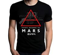 ERVBfddaz WENROU 30 Thirty Seconds to Mars Glyphic Symbol - Maglietta Girocollo da Uomo, Nero Black XXL