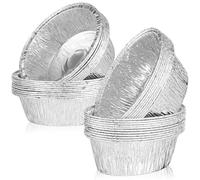 ERVDKXCOI contenitore di cibo argento, 30 pezzi di teglie rotonde in alluminio for congelatore, teglie da forno, vassoi for alimenti, piatti for crostate, teglie in alluminio for servire