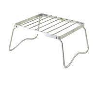 ERVDKXCOI tavolo pieghevole portatile, Tavolo in acciaio inox con supporto for fornello e supporto for barbecue, argento 16,5x15,5x9,5 cm
