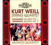 Ervín Schulhoff String Quartets Op. 59 Nos. 1 and 3 (Brandis Quartett) (CD)
