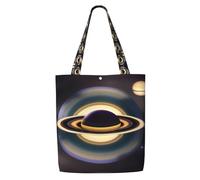 Erwqavc Borsa tote in tela da donna, borsa a tracolla riutilizzabile/bella stampa Saturno borse per la spesa, per la spiaggia, regalo per palestra