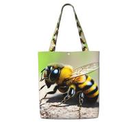 Erwqavc Borsa tote in tela da donna, borsa a tracolla riutilizzabile/graziosa stampa con piccole api, borsa per la spesa, per la spiaggia, regalo per palestra