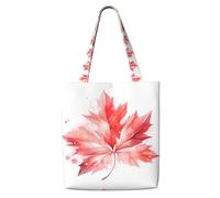 Erwqavc Borsa tote in tela da donna, borsa a tracolla riutilizzabile, stampa foglia d'acero rossa, borsa per shopping, spesa, regalo per spiaggia, palestra