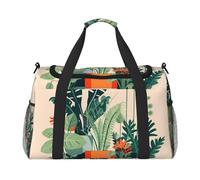Erwqavc Borsone da viaggio con stampa di piccole piante verdi in stile cartone animato, borsa da viaggio, borsa a tracolla per weekender, borsa sportiva da palestra per uomini e donne
