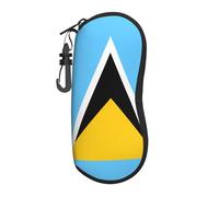Erwqavc Custodia morbida per occhiali da sole con stampa bandiera di Santa Lucia, custodia ultra leggera in neoprene con cerniera, accessorio da viaggio unisex