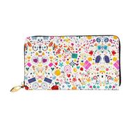 Erwqavc Portafogli lungo con stampa di buon compleanno, per donne e uomini, in pelle, a due pieghe, pochette, portamonete da viaggio