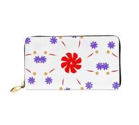 Erwqavc Portafoglio lungo a otto vie con stampa floreale rotante per donne e uomini, portafogli in pelle bifold pochette, portamonete da viaggio