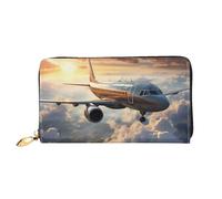 Erwqavc Portafoglio lungo con stampa Airplanes are Soaring per donne e uomini, portafogli bifold in pelle, pochette portamonete da viaggio