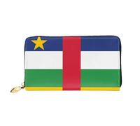 Erwqavc Portafoglio lungo con stampa bandiera dell'Africa centrale, per donne e uomini, in pelle, a due pieghe, pochette, portamonete da viaggio