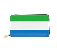 Erwqavc Portafoglio lungo con stampa della bandiera della Sierra Leone, per donne e uomini, in pelle, portafogli bifold pochette, portamonete da viaggio