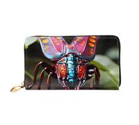 Erwqavc Portafoglio lungo con stampa di insetti strani per donne e uomini, portafogli in pelle bifold pochette, portamonete da viaggio