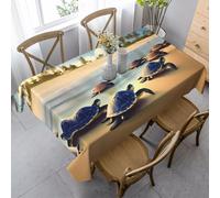 Erwqavc Tovaglia rettangolare, 89 x 139,7 cm, motivo: tartarughe sulla spiaggia, decorazione per tavolo da pranzo per interni ed esterni