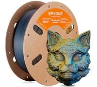 ERYONE MatteTri - Filamento per stampante 3D PLA a colori, 1,75 mm +/- 0,03 mm, bobina di cartone multicolor PLA da 1 kg, colore: nero, giallo e blu