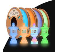 ERYONE PLA Filament Bundle,1,75 mm 3D Printer Filament +/- 0,03mm,Multicolor PLA Filament Set,250g x4 Spool, Glow in The Dark pla,Multicolor/Blue/Orange Yellow/Green