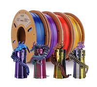 ERYONE PLAFilament - Set di 4 bobine di filamenti PLA multicolore, 1,75 mm, 250 g, seta, rosso/oro, oro/viola, blu/viola, rosso/blu/verde