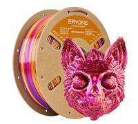 ERYONE Silk Rainbow Twist PLA Filament, Fast Color Change for 3D Printing Filament, Silk Shiny Rainbow 1.75mm ±0.03mm, 1KG Spool (2.2 Lbs), Red Gold Purple