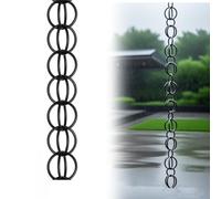 eryssgbf Catena Pluviale Esterna in Alluminio Nero, Adattatore per Grondaie con Drenaggio e Decorazione per PioggiaNero(1.5m)