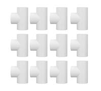 ERYUE 12pcs PVC Tee Pipe Fittings Plastic Equal Diameter Joints Adapter Water Supply Home Improvement, Chemical Resistant And Lightweight Tee Pipe Fittings with 3 Openings, 12pcs PVC T (25 mm)