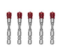 ERYUE 5 Pcs S2 in Acciaio Magnetico Bit di Cacciavite PH2 Impostato con Gambo 1/4 Pollici per Viti Muro a Secco, Pezzi Molto Robusti con Magnetismo Forte e Arresto del Colletto, (Rosso)