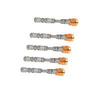 ERYUE 5 Pcs S2 in Acciaio Magnetico Bit di Cacciavite PH2 Impostato con Gambo 1/4 Pollici per Viti Muro a Secco, Pezzi Molto Robusti con Magnetismo Forte e Arresto del Colletto, (Giallo)