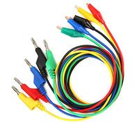 ERYUE 5 Pcs Tappo Banana 4 Mm per Lead, Filo del Cavo di Prova Impilabile per Multimetro con di Placcatura in Rame e Tappi di Banana in Rame Placcati Nichelati, 1 M, Rosso, Giallo,