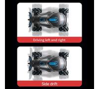ERYUE Auto Telecomandata Acrobatica, Effetti Sonori e Luminosi Realistici per Compleanno di Ragazzi e Ragazze, Giocattolo Spray 4WD per Bambini, Auto Telecomandate, Plastica Rossa, Dimensioni (Blu
