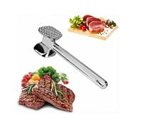 ERYUE Batticarne Martello da Bistecca Ergonomico in Lega di Alluminio per, Testa di Martello Grande per un Gusto Migliore, Argento