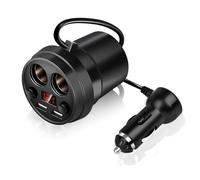 ERYUE Caricabatteria da Auto Doppio USB Tipo Tazza Accendisigari Multifunzione per Telefono Tablet PC, Monitoraggio della Tensione in Tempo Reale, Ampia Tensione Universale, Ricarica Rapida Adatto a