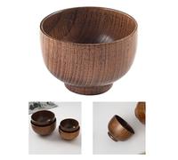 ERYUE Ciotola per Uso Domestico in Legno di Giuggiola Acida, Laccata, in Stile Giapponese, per Zuppa di Legno, Stoviglie Bambini, Adulti (L)