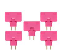 ERYUE Convertitore di Presa Adattatore di Estensione da 180 Gradi Triplo Jack per Casa e Viaggio Realizzato in Ottone ABS per Convertitore Presa da 5 Pezzi (Rosa Rossa)
