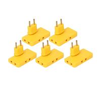 ERYUE Convertitore di Presa Adattatore di Estensione da 180 Gradi Triplo Jack per Casa e Viaggio Realizzato in Ottone ABS per Convertitore Presa da 5 Pezzi (Giallo)