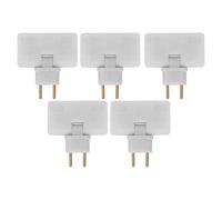 ERYUE Convertitore di Presa Adattatore di Estensione da 180 Gradi Triplo Jack per Casa e Viaggio Realizzato in Ottone ABS per Convertitore Presa da 5 Pezzi (Bianca)