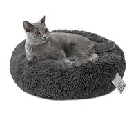 ERYUE Cuccia Rotonda per Gatti, Cuccia per Cani in Peluche con Zampa Finta e Soffice, Cesta Cani di Piccola Taglia, Materasso Animali Lavabile in Lavatrice con (grigio scuro-diametro 60 cm)
