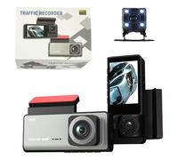 ERYUE Dash Cam per Auto 1080P a Triplo Canale con Wi-Fi per Sorveglianza a 360 Gradi, Visione Notturna gli Appassionati di Sicurezza (-1)
