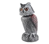 ERYUE Esca di Gufo in Plastica con Testa Agitata con Iconico Becco D'aquila, Terrificanti Occhi Doppi e Piume Estremamente Delicate, Decorazione da Giardino per Spaventare Gli