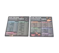 ERYUE Foglio Informativo per Friggitrice da 2 Pezzi Grafico Magnetico dei Tempi di Cottura Guida di Riferimento Facile Lettura Accessorio per Friggitrice Resistente all'acqua e all'olio