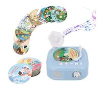 ERYUE Fonografo per Bambini con 60 Schede di Apprendimento Lettore Musicale Toddle Story per Giocattolo Educativo della Prima Infanzia Regalo Bambini di 3-6 Anni Blu/Rosa ABS 12x11x4 Cm (Blu)